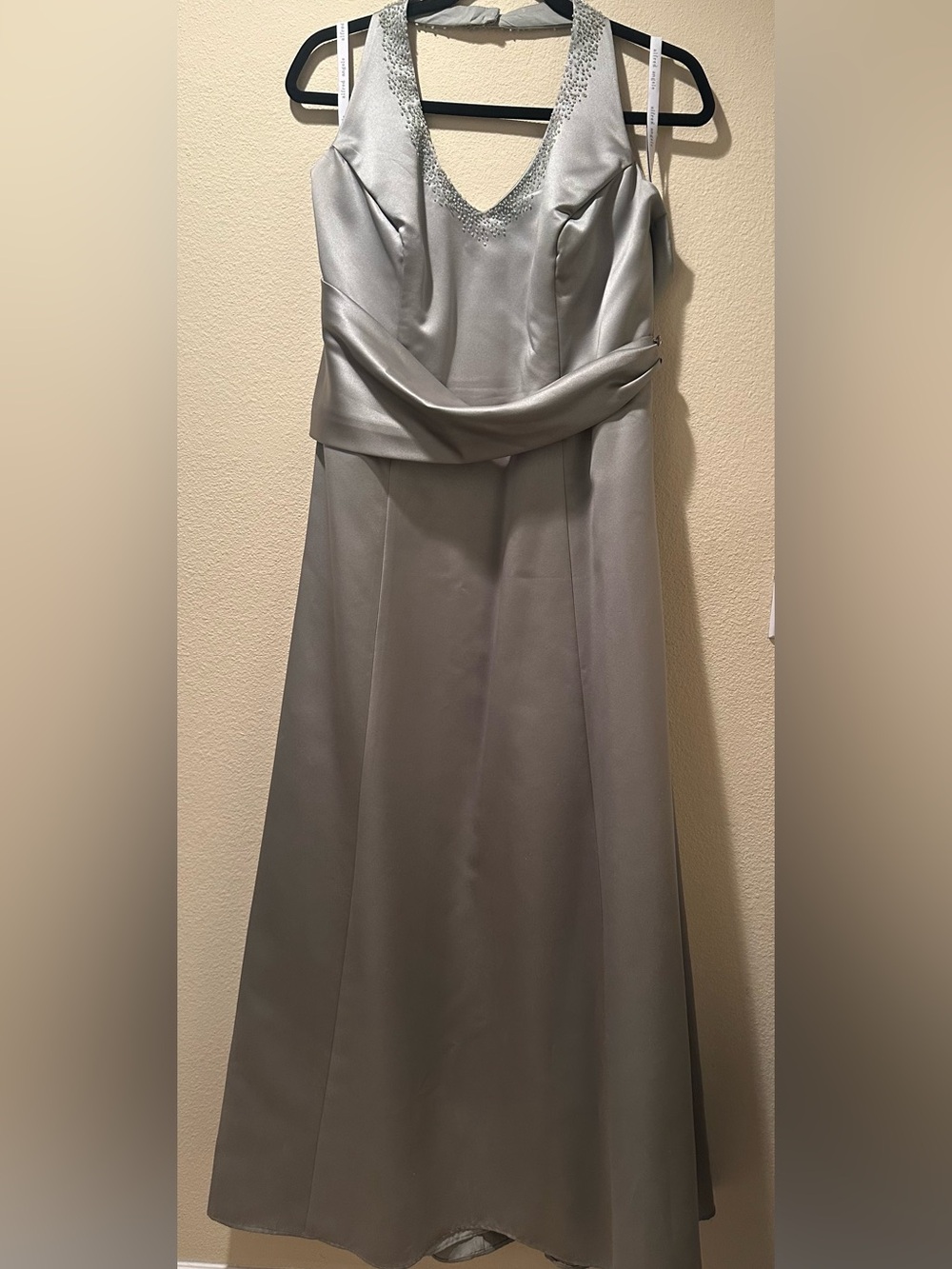 Alfred Angelo Celadon Green Backless Halter Evening Gown